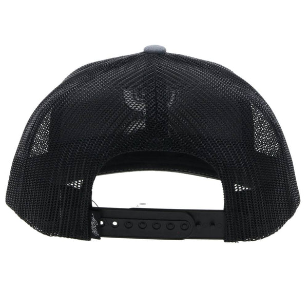 back of the Youth Texican hat in grey and black with grey and black logo