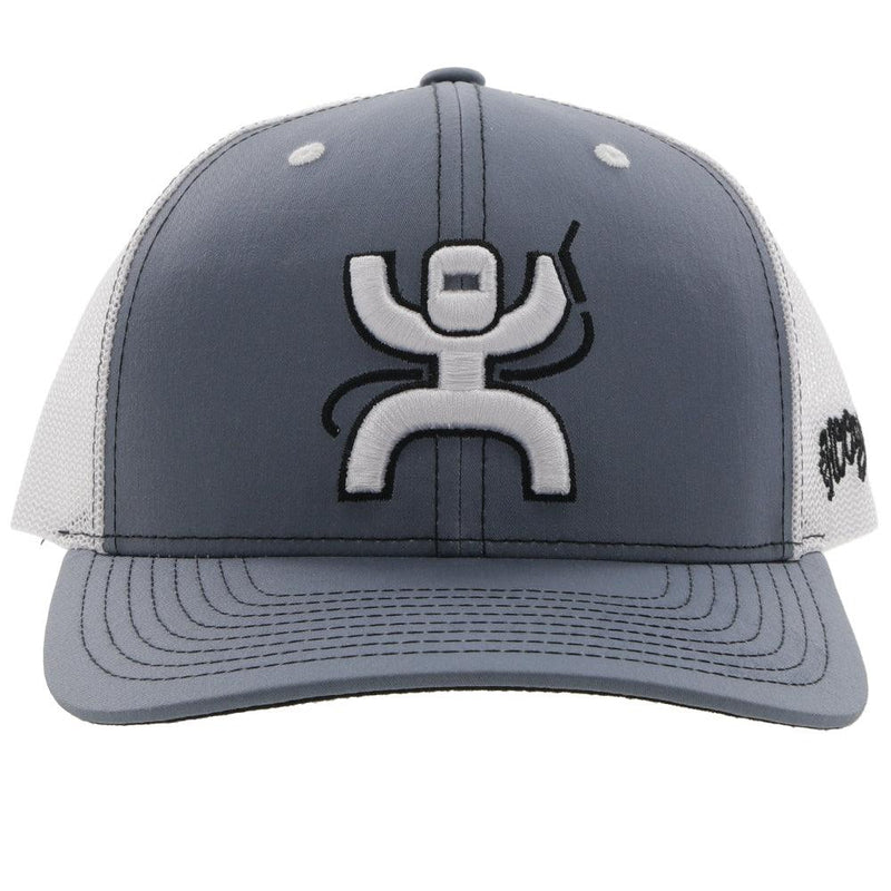 front of the Arc grey and white hat with black and white Arc logo