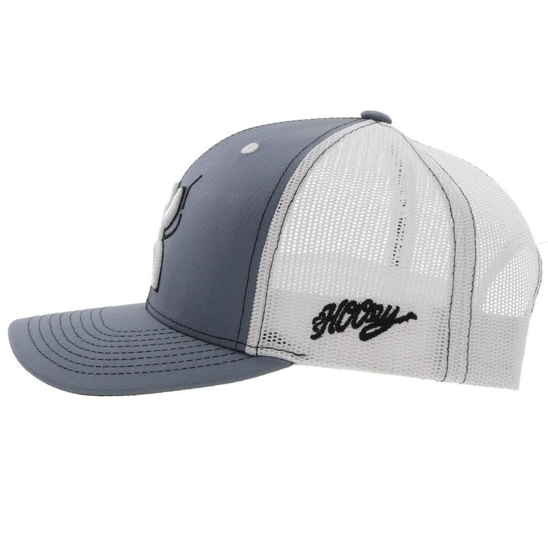 left side of the Arc grey and white hat with black and white Arc logo