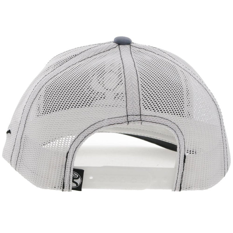 back of the Arc grey and white hat with black and white Arc logo