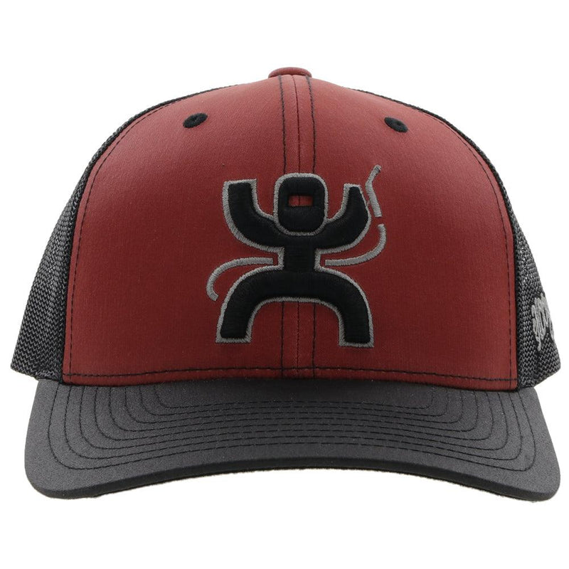 front of the Arc rust and black hat with black and grey Arc logo