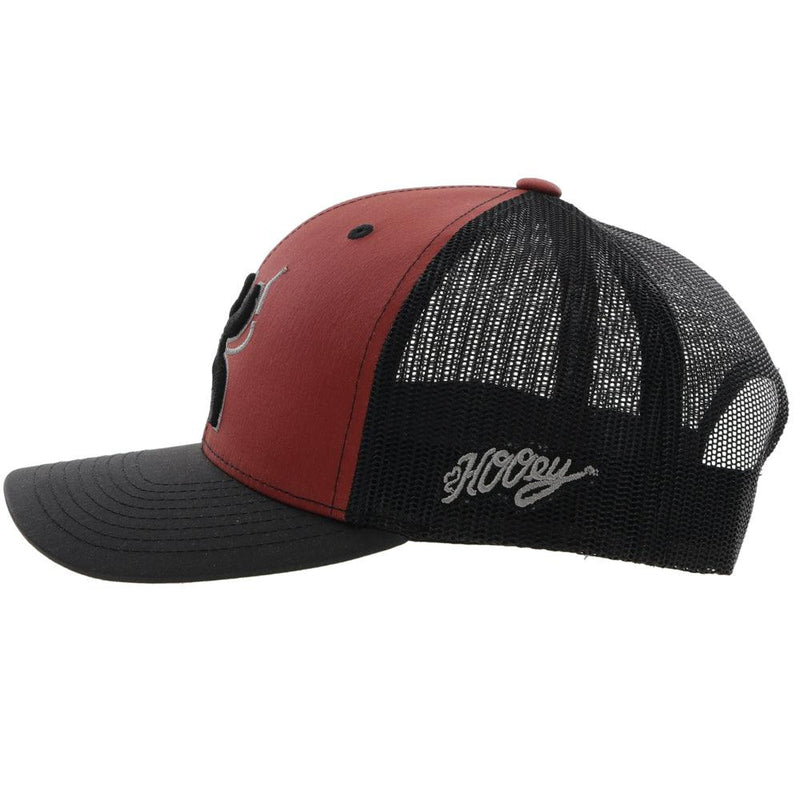left side of the Arc rust and black hat with black and grey Arc logo