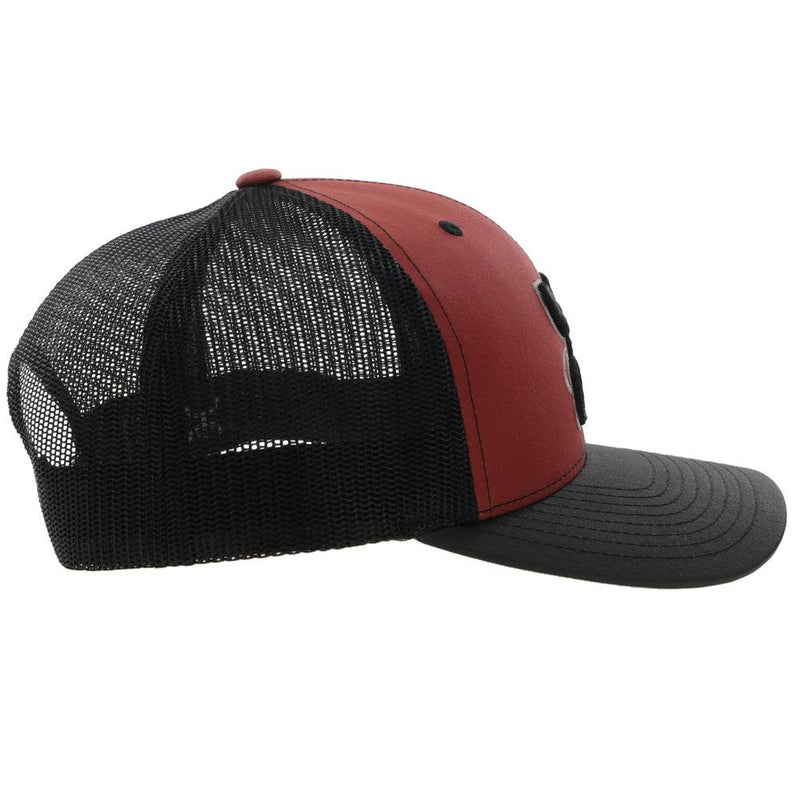 right side of the Arc rust and black hat with black and grey Arc logo