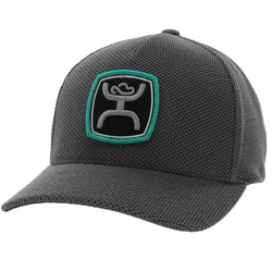 Zenith grey hat with grey, black, and teal patch