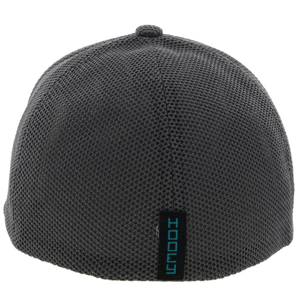back of the Zenith youth grey with turquoise, grey, black, and white patch