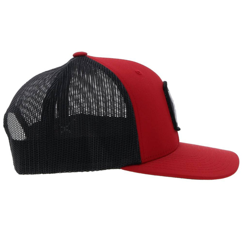 right side of the Youth red and black Zenith snapback