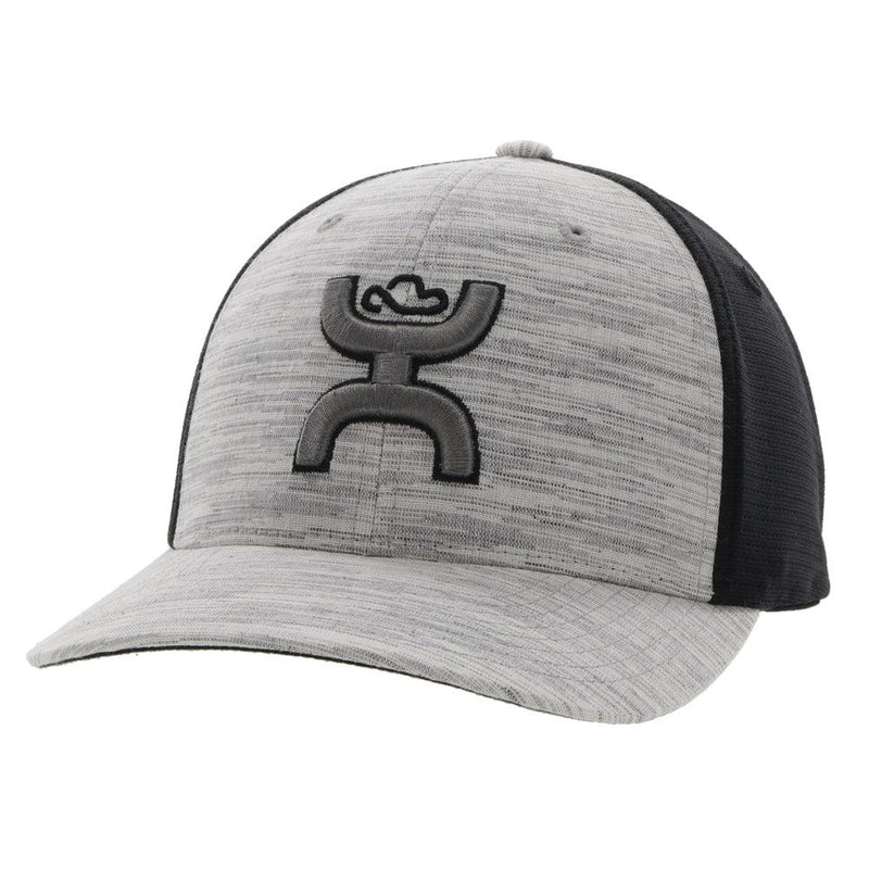 "Ash" grey and black hooey hat with grey hooey logo