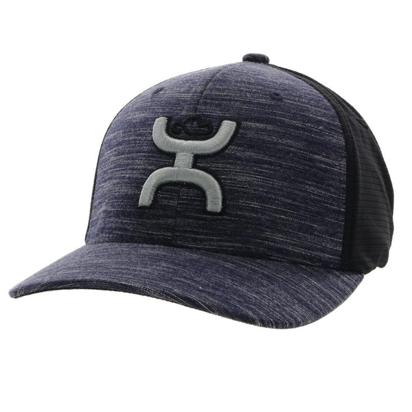 Navy and black "Ash" hat with silver hooey logo