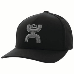 black on black Coach flexfit hat with grey logo