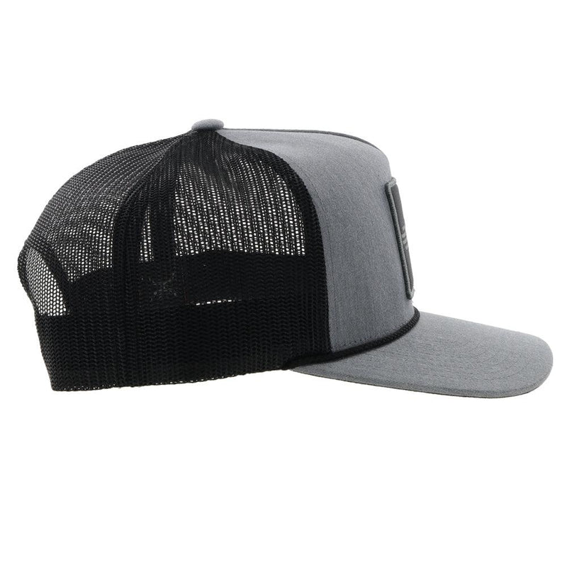 right side of the Zia grey and black hat with grey and black patch