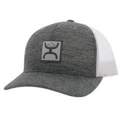 Grey and white "Boxy" hat