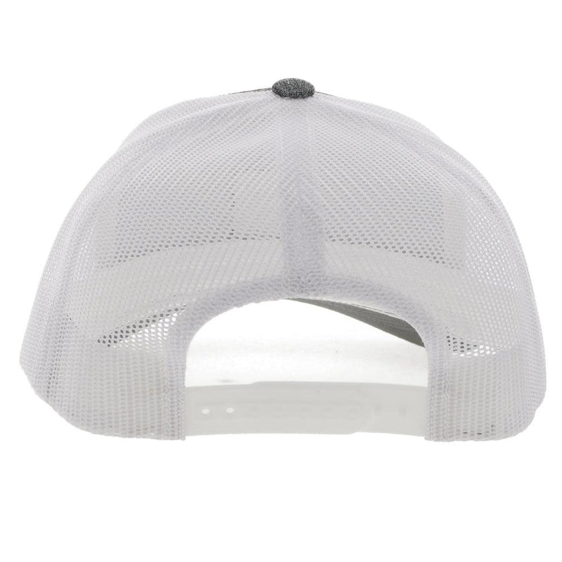 Back of the Grey and white "Boxy" hat
