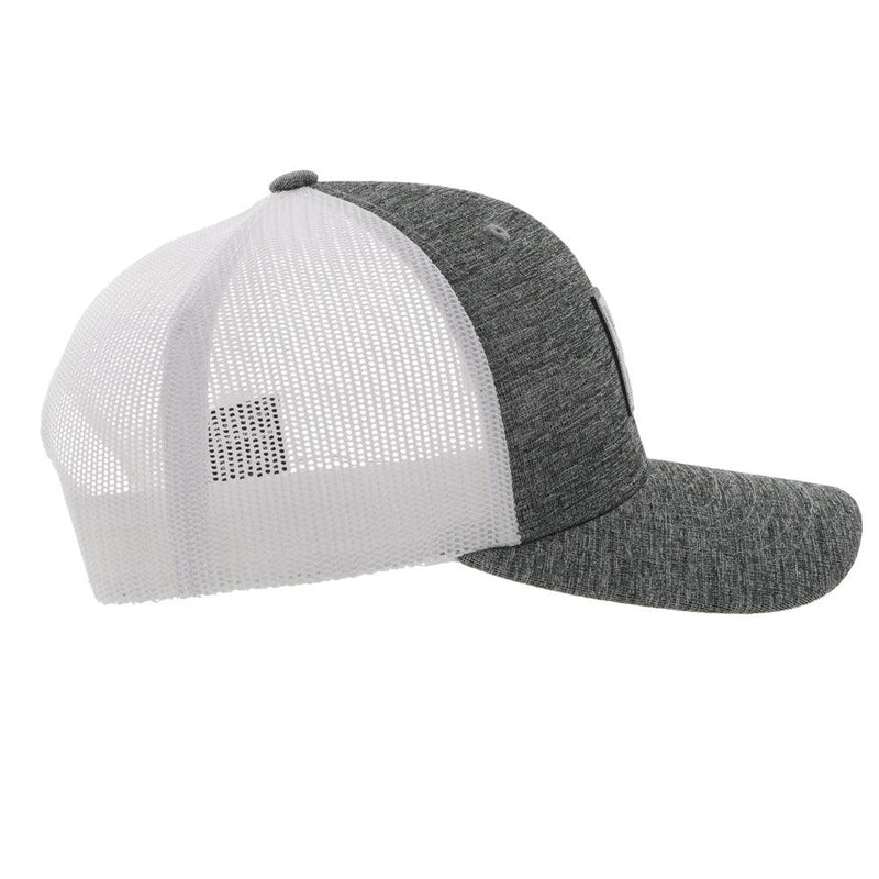 Right side of the Grey and white "Boxy" hat