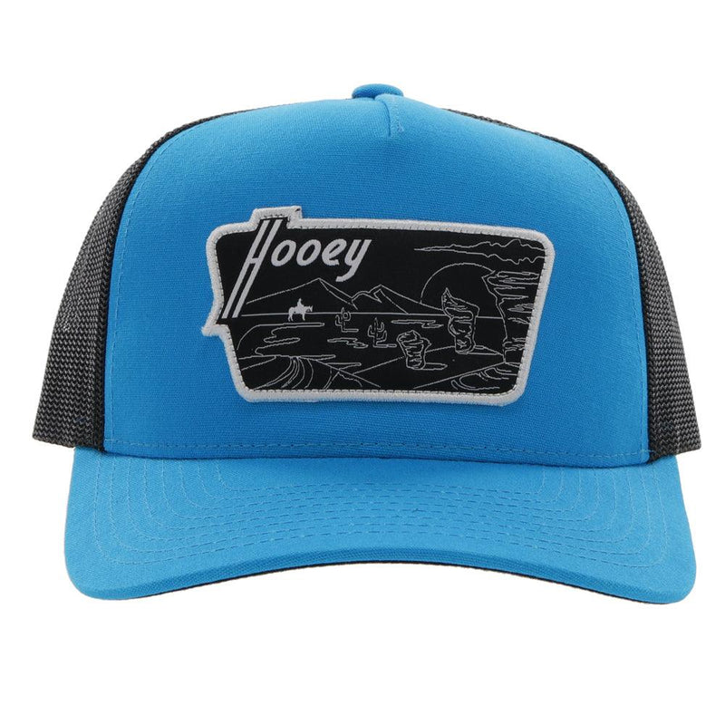 front of the Davis light blue and black hat