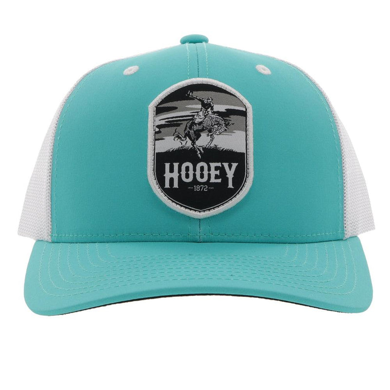 front of the Teal and white Cheyenne hat
