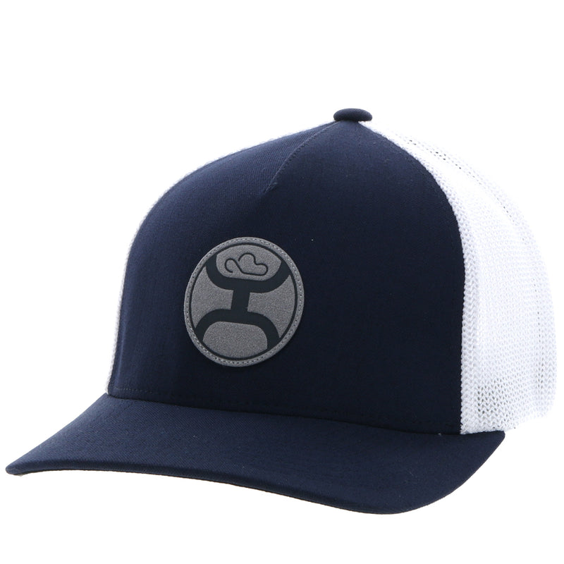 navy and white Cayman hat