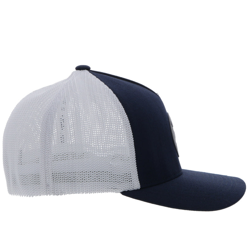right side of the navy and white Cayman hat