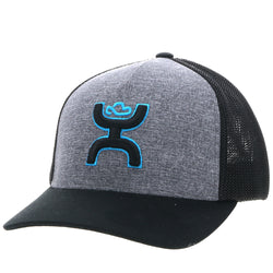 Coach charcoal and black hat with black and blue logo