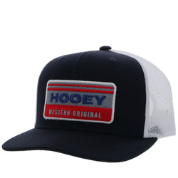 Youth Horizon navy and white hat with blue, red, and grey patch