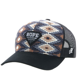Youth RLAG hat with cream, tan, and black Aztec pattern