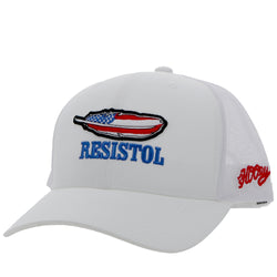 "Resistol" White w/ Feather Logo Hat