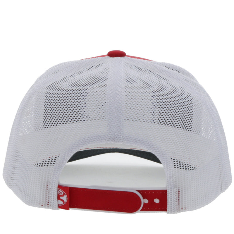 back of the red and white Circuit hat