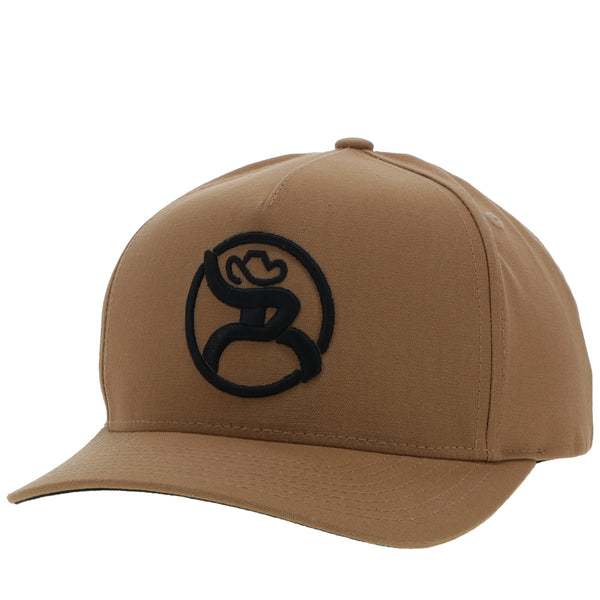 Youth roughy 2.0 tan on tan hat with black logo