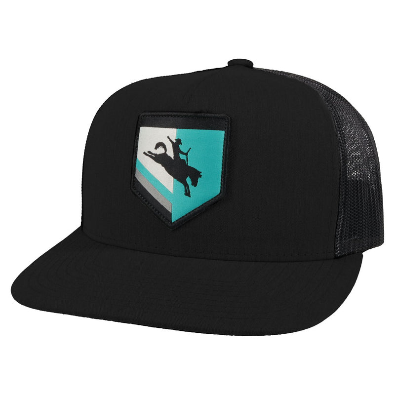 Youth Tibbs roughy black hat with real, white, and black patch