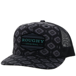 Youth Tibe black hat with Aztec pattern and turquoise patch