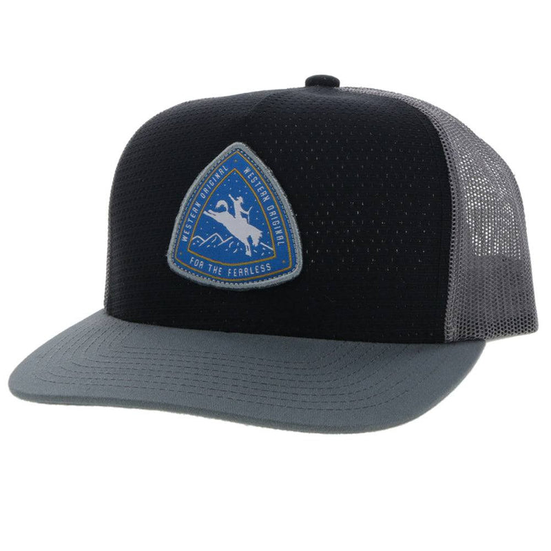 Youth Summit hat in black and grey with blue and white patch