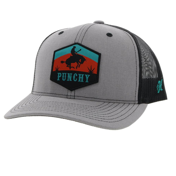 "Punchy" Patch, Grey/Black Hat