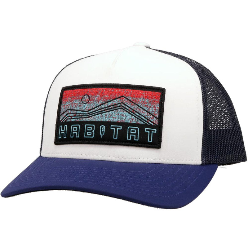 "Habitat" White / Navy Hat