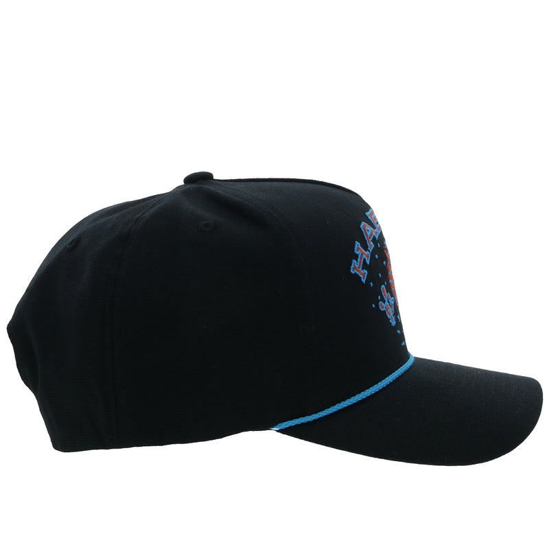 "Habitat" Black w/orange & blue stitching Hat