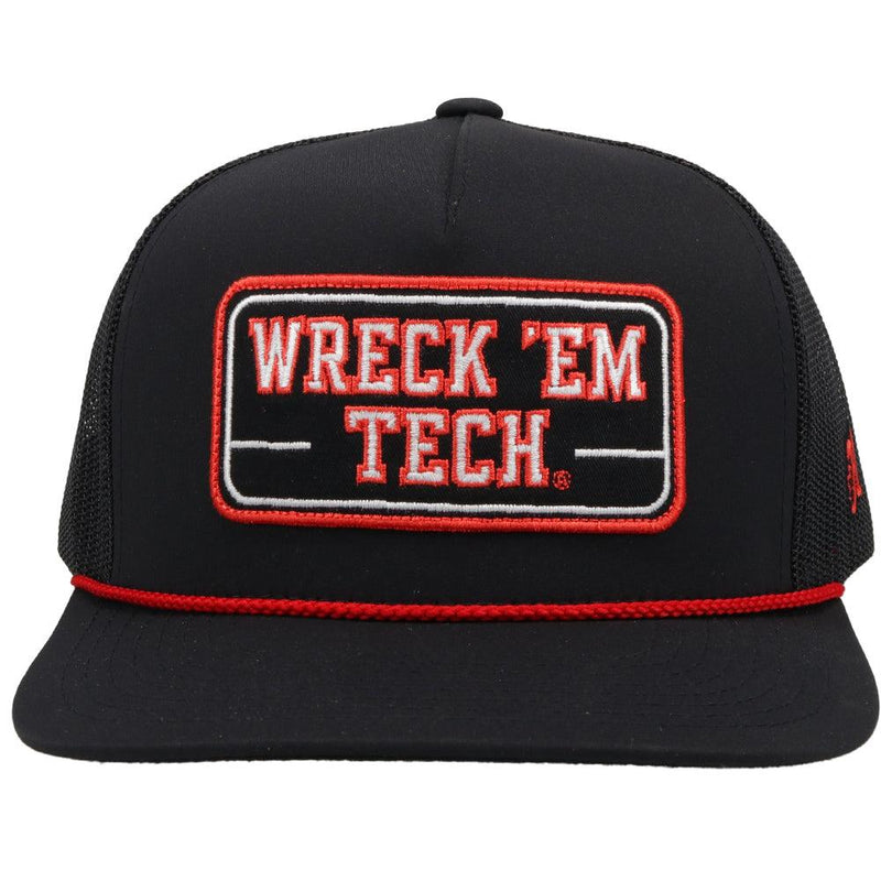 Black Texas Tech Hat w/ Wreck 'Em Tech Logo | Hooey Red Raiders Collection