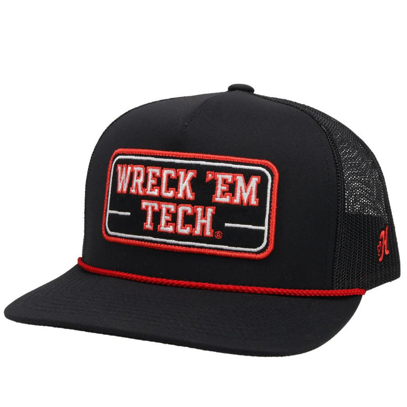 Black Texas Tech Hat w/ Wreck 'Em Tech Logo | Hooey Red Raiders Collection