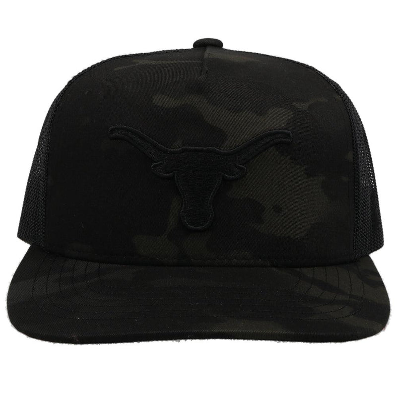 University Of Texas Trucker Hat Camo w/Longhorn Logo (Black)