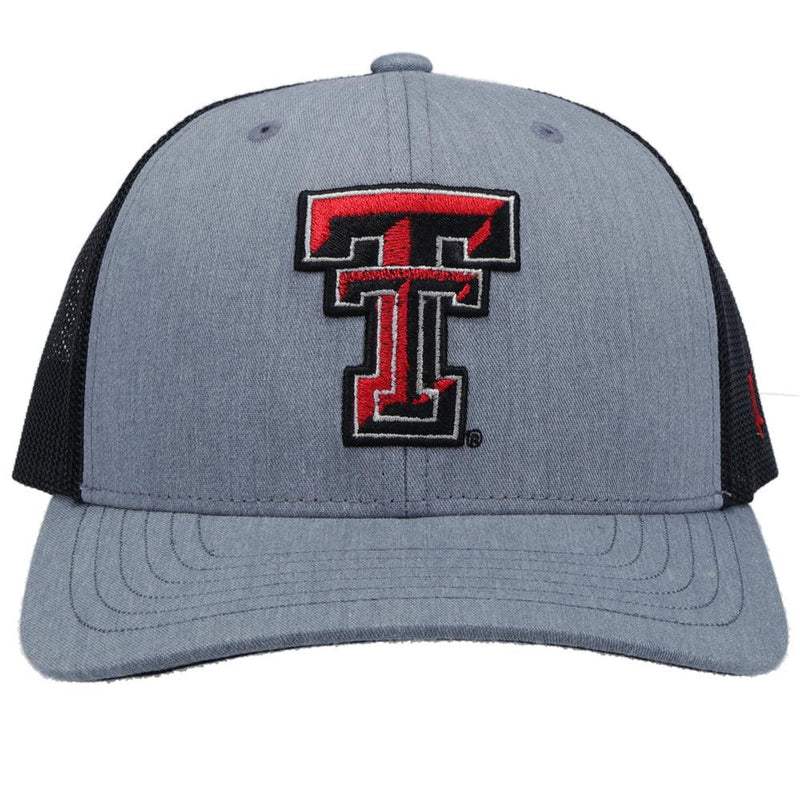 Texas Tech University Trucker Hat Grey/Black w/Hooey Logo (Red/Black)