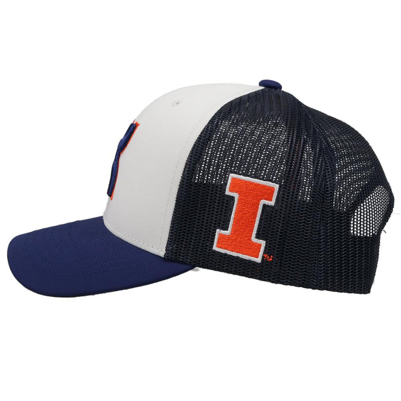 University of Illinois Hat White/Blue w/Hooey Logo (Blue/Orange)