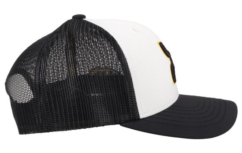 right side of the Missouri white and black hat
