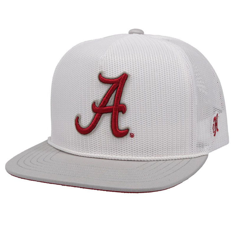 University of Alabama Hat White w/ "A" Logo (Crimson)
