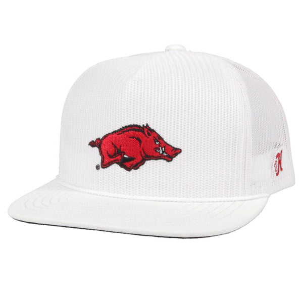University of Arkansas White w/Razorback Logo (Red/Black) Hat display picture 1