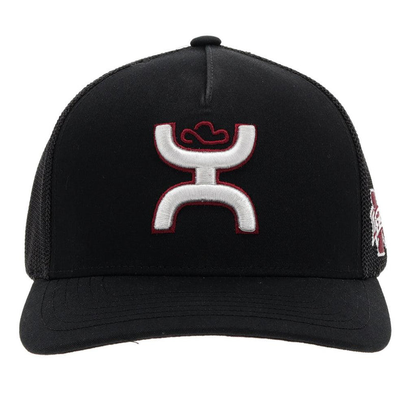 Mississippi State Black Flexfit Hat (Grey/Maroon) w/Hooey logo