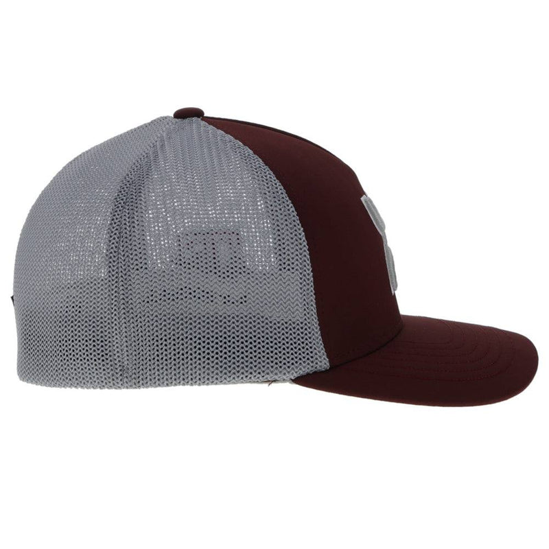 Texas A&M Flexfit Hat Maroon/Grey w/Grey/White Hooey Logo