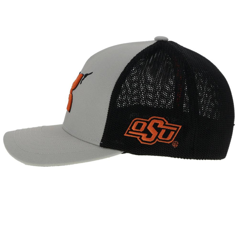 Oklahoma State University Flexfit, Grey/Black w/Orange/Black Logo
