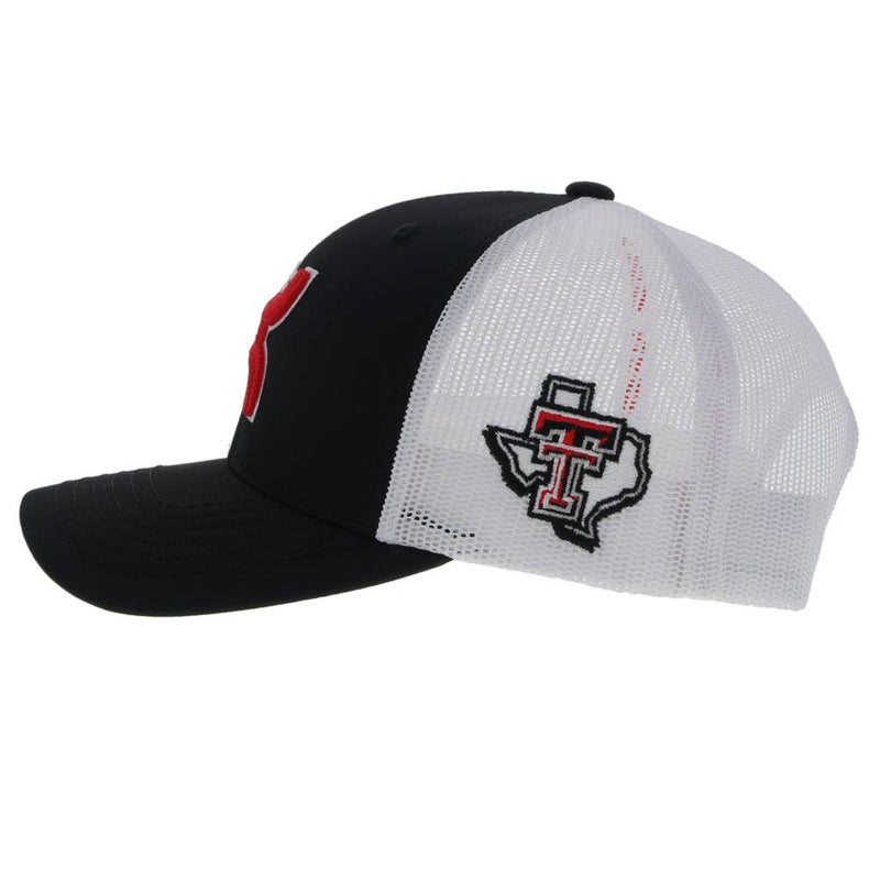 Texas Tech University Hat Black/White w/Red & White Hooey Logo