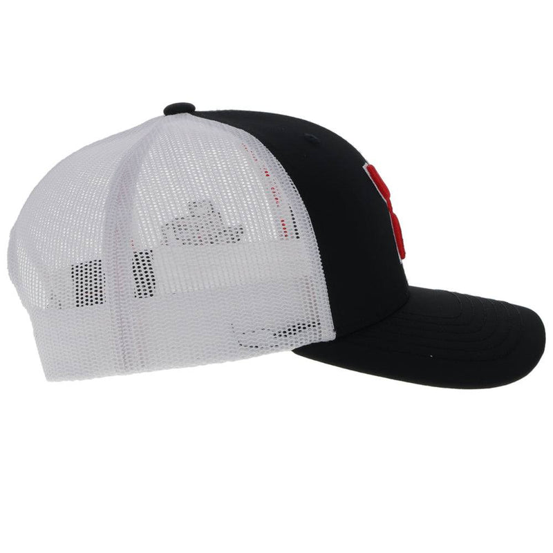 Texas Tech University Hat Black/White w/Red & White Hooey Logo