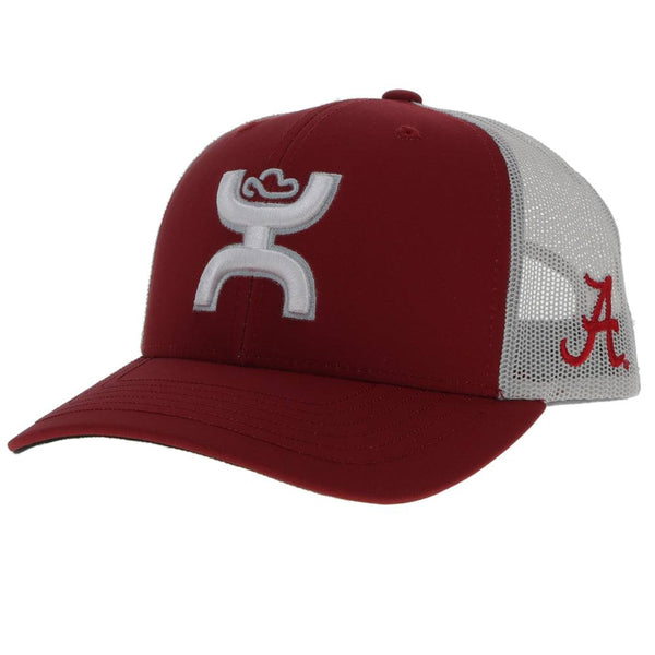 "University Of Alabama" Hat Crimson/Grey w/White Hooey Logo