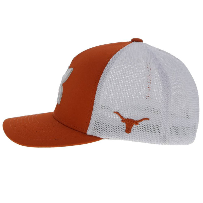 "University Of Texas" Flexfit Hat Orange/White w/White & Grey Hooey Logo Hat