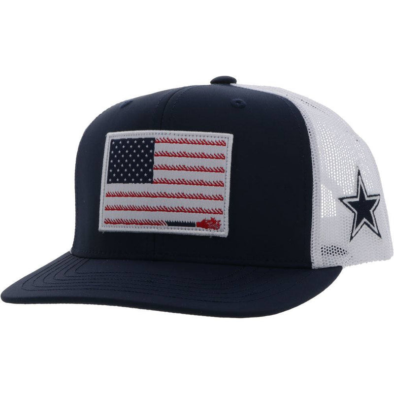 "Dallas Cowboys" Hat Blue/White w/ Red/ White/ & Blue Flag Patch