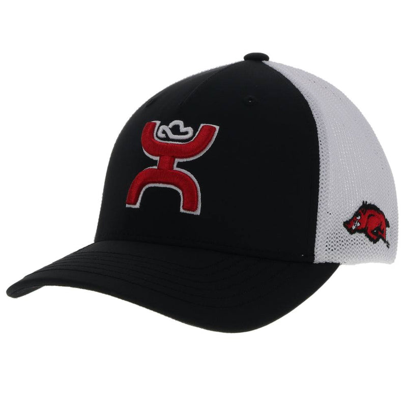 "University of Arkansas " Black/White Flexfit Hooey Hat